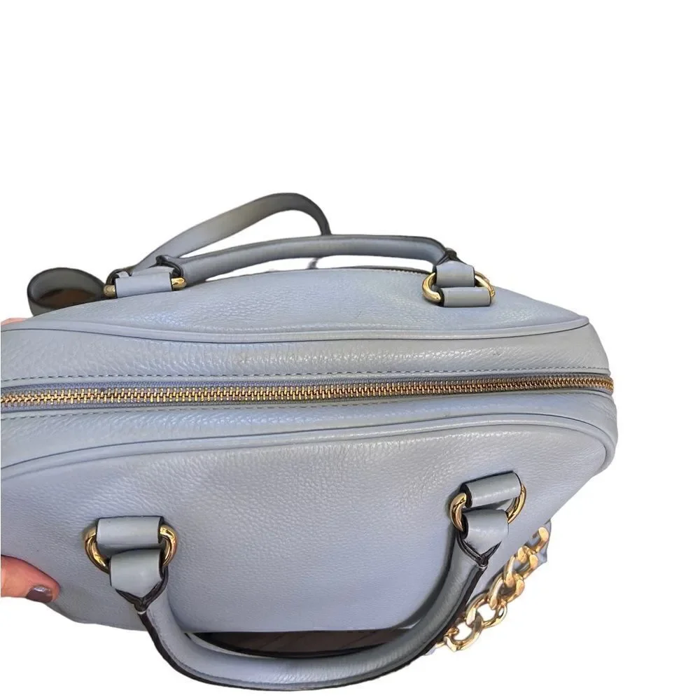 Michael Kors Knox Leather Large Satchel blue